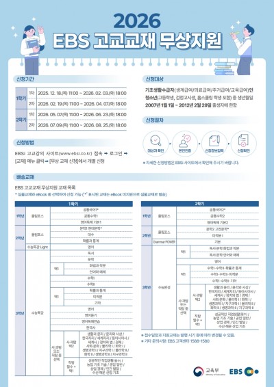 [꿈드림] 기초수급자 대상 EBS 고교강의 무상교재 지원 사업